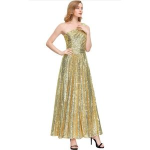 Kate Kasin Women's Sequin Sleeveless Maxi Dress